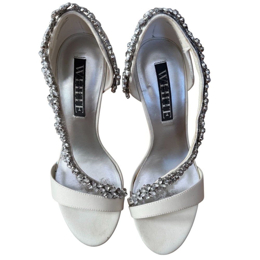 White by Vera Wang Ivory Embellished Heels, Women’s 7 - Picture 9 of 10